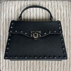 Black Silicone Fashion Studded Handbag